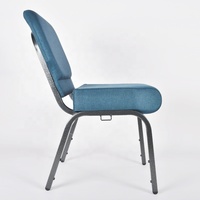 Chaises d'église empilables en métal gris bleu, robustes, à emboîtement, pour prêtres, pasteurs, sièges de culte, vente en gros