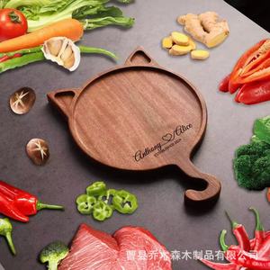 Plateau en bois Qiao Musen pour servir le pain, les sushis, les steaks, usage domestique, 30 cm avec poignée - Product Image 1