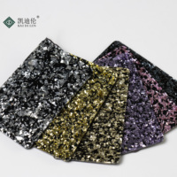Feuille acrylique à paillettes laser noires avec poudre d'oignon vert et grands fragments de paillettes
