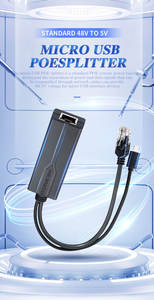 Padrão POE Splitter 5V <span class=keywords><strong>3</strong></span>.5A Micro <span class=keywords><strong>USB</strong></span> IEEE802.3af/no adaptador de alimentação para <span class=keywords><strong>Raspberry</strong></span> <span class=keywords><strong>Pi</strong></span> Tablet CCTV com SNMP QoS Funções - Product Image 2
