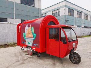 Çin tedarikçisi kırmızı 3 tekerlekli elektrikli üç tekerlekli bisiklet aperatif makineleri/dondurma gıda kamyon ucuz elektrikli yemek arabası - Product Image 2