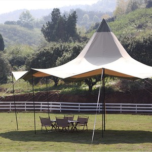 Tenda Indiana a Piramide Grande per <span class=keywords><strong>Campeggio</strong></span> Estivo, Impermeabile 3000mm, in Tessuto Oxford Rinforzato, con Telo Parasole - Product Image 3