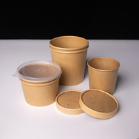 Gobelets à soupe en papier empilables et résistants à la graisse, gobelets à soupe personnalisés, gobelets à soupe chaude avec couvercle pour les restaurants de restauration rapide