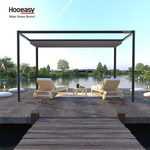 Hoooeasy giardino esterno di lusso Pergola cortile elettrico motorizzato tetto retrattile tenda da sole in alluminio resistenza all'acqua Pavillon - Product Image 2