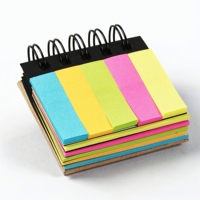 Carnet miniature à couverture rigide en papier kraft, cadeau publicitaire, logo personnalisé, reliure spirale, bloc-notes autocollant assorti
