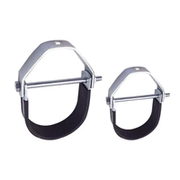 Collier de tuyauterie suspendu en acier galvanisé avec revêtement en caoutchouc pour profilés en U