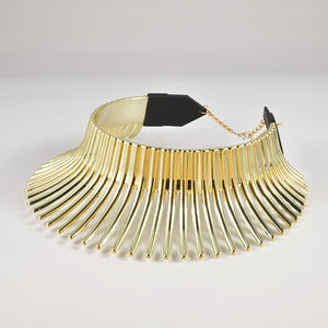 قلادة عنق أكريليك جذابة عتيقة قلادة طويلة اللون بياقة للنساء لارتداء مجوهرات للجسم قلادة قابلة للتعديل - Product Image 4