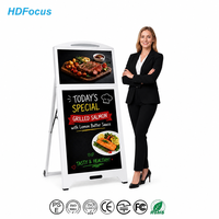 Kiosque d'affichage numérique portable rechargeable de 21,5 pouces, alimenté par batterie, pour extérieur, avec panneau fluorescent, garantie 1 an