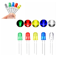 Diode LED F3 à trou traversant 0,06W Ra80 3000K avec lentille de couleur blanc, bleu, rouge, vert, jaune, orange, 3mm, diffuseur, 5-8V