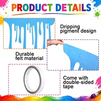 Articles de fête d'anniversaire : 8 jupes de table en feutre colorées à effet éclaboussures de peinture pour la décoration murale de la salle de classe et les décorations DIY