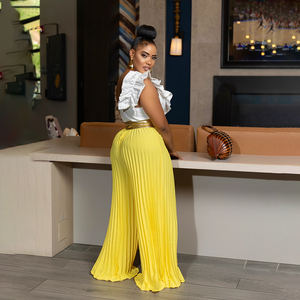 2024 HO en Stock Cami negro <span class=keywords><strong>blanco</strong></span> asimétrico volante detalle plisado inferior <span class=keywords><strong>mono</strong></span> mujer una pieza monos - Product Image 4