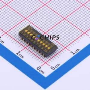 DSHP10TJGET DIP Switch SMD-20P,5.4x14.3mm Switch Flat Toggle, Groove Type Single Pole Single Throw 10 J-Lead - Product Image 1