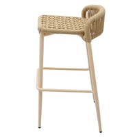 Beige Jardin Bistro Comptoir Hauteur Chaises Meubles Extérieur En Aluminium Patio Sans Bras Tissé Corde Haute Bar Tabourets
