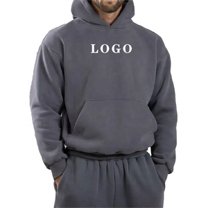 Sweat à capuche oversize en molleton de coton à épaules tombantes, épais et uni, de haute qualité, style streetwear, vierge personnalisable pour hommes - Product Image 1