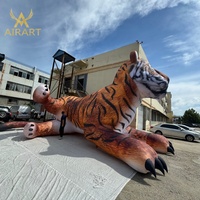 Ballon gonflable géant en forme de tigre simulé pour exposition animale en extérieur, sculpture gonflable géante d'animal sauvage pour affichage en place publique