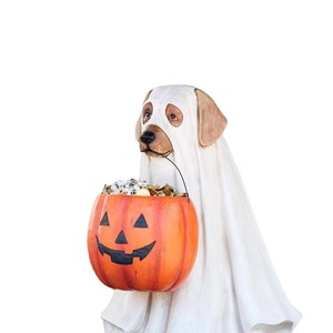 Bol à bonbons Citrouille Halloween, Figurine en résine Chien <span class=keywords><strong>Fantôme</strong></span> Chat, Décoration pour Fête de la Toussaint, Balcon et Maison - Product Image 6