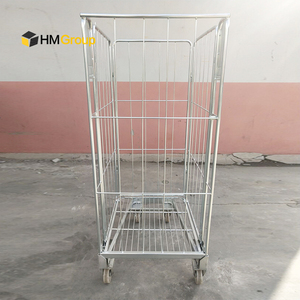 Entrepôt de stockage en acier robuste, grillage logistique à 4 côtés, cage à rouleaux empilable pliante personnalisée - Product Image 5