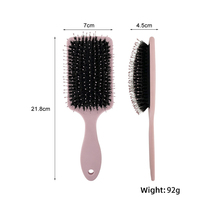 Brosse carrée démêlante à palette avec marque privée personnalisée brosse d'extension de cheveux en poils de sanglier mélangés avec coussin d'air en caoutchouc pour perruques