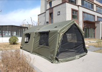 Tente de camping gonflable 8+8 une chambre et un salon en coton, tissu Oxford enduit de PVC, imperméable 3000 mm, montage rapide et automatique