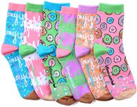 Emballage personnalisé avec motif de beignets amusants, chaussettes amusantes pour femmes