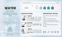Tiras Reactivas de Peróxido de Hidrógeno (H2O2) Vista OEM ODM Disponibles, 0-25 ppm, Kit de Análisis de Calidad del Agua para Dispositivos Médicos y Hospitales