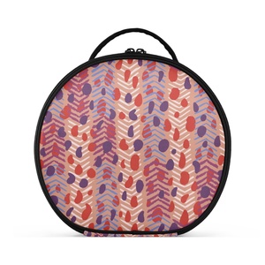 Trousse de Maquillage Rigide Ronde de Voyage pour Filles, Sac de Rangement Cosmétique et Bijoux, Sac de Maquillage Économique - Product Image 1