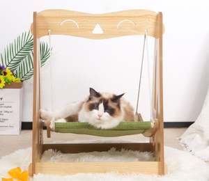 Venta caliente mascota gato cama hamaca de madera lindo gato nido columpio mascota balancín cesta colgante moderna mascota gato cama - Product Image 3