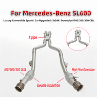 Pour Mercedes-Benz SL600 5.5T R230 2002-2011 : Downpipe 100/200/300 cellules isolé, collecteur d'échappement en X, système d'échappement pour amélioration de puissance