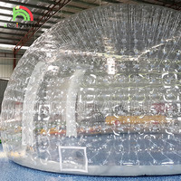 Tente Igloo transparente sphérique Double PVC dôme gonflable maison à bulles