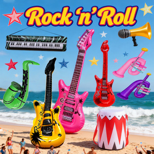 TANYOZHE Globo inflable con forma de guitarra, juguete para fiestas para adolescentes, decoraciones para fiestas en la playa con tema de música rock - Product Image 4