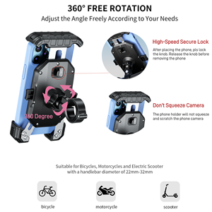 ที่ยึดโทรศัพท์มือถือสำหรับมอเตอร์ไซค์ พร้อมระบบล็อคอัตโนมัติด้วยปุ่มเดียว ที่ยึดสมาร์ทโฟนสำหรับจักรยานที่ทนทาน พร้อมระบบล็อคความเร็วสูงที่ปลอดภัย - Product Image 4