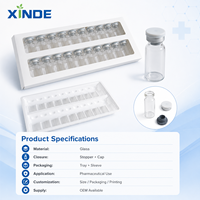 Flacons et bouteilles en verre pharmaceutique transparents XINDE pour gouttes oculaires avec impression sérigraphique, vides, avec plateaux et emballage en boîte
