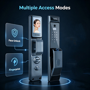 Serrure de porte intelligente personnalisable avec reconnaissance faciale, en acier inoxydable, Wi-Fi, stockage cloud, déverrouillage par reconnaissance de porte en acier de grade C, système de sécurité pour porte. - Product Image 2