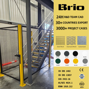 Barrière de sécurité pour cellules robotisées Brio, clôture en treillis métallique, panneau de barrière périmétrique conforme aux normes EN ISO <span class=keywords><strong>12100</strong></span> et OSHA - Product Image 1