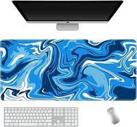 Tapis de souris de jeu de grande taille à motif fluide de la série esthétique en gros, impression par sublimation personnalisée, tapis de clavier en stock