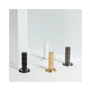 Maxery Modern Luxury Knurled Brass Door Stopper Decorative Door Stops White Black Nickel Satin Brass