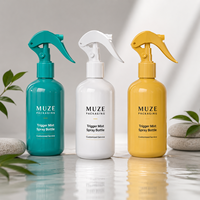 Bouteille pulvérisateur à gâchette en plastique PET 300 ml avec logo personnalisé, finition givrée brillante, pour soins capillaires, vaporisateur à fine brume, flacon cosmétique vide pour soins de la peau