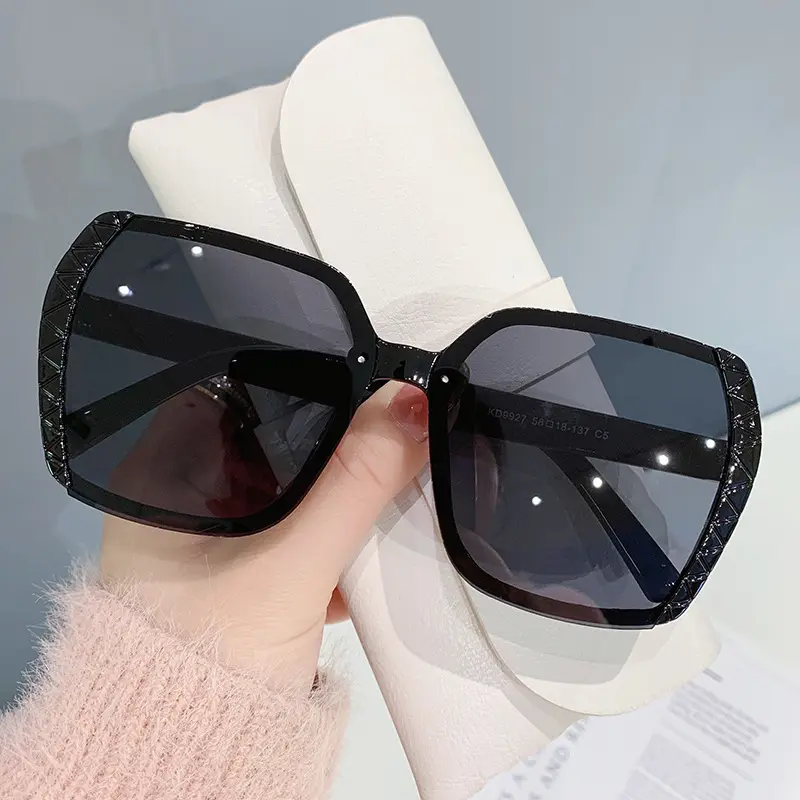Fashion exaggerated gradual square UV protection oversized women's sunglasses