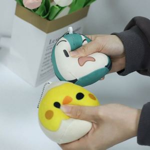 Llavero Personalizado Creativo Redondo con Avatar de Anime, Relleno de Perlas, Sonido, Relleno de Algodón, Llavero con Foto Digital - Product Image 3