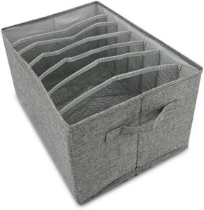Hot Sale Collapsible Wardrobe Clothes Organizer Divider 7 Grids Jeans Storage Box Washable Fabric Storage Boxes & <b>Bins</b> Linen - Product Image 1