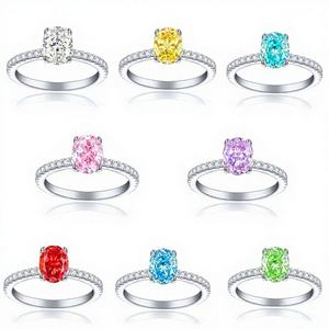 Anillos de Boda de Plata de Ley 925 con Baño de Rodio y Certificación CMA, Diseño de Joyería de Moda Sunstar, con Incrustaciones de Circonitas Cúbicas, Gran Venta - Product Image 1