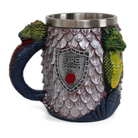 Boccale in Resina con Rune di Thor in Stile Medievale, Tazza Personalizzata per Caffè/Birra con Rivestimento in Acciaio Inox, Decorazione per Bar Domestico, Regalo per Feste di Halloween