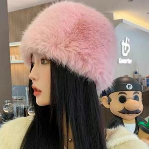 Chapeau d'hiver pour femme en fausse fourrure moelleuse, protection des oreilles, <span class=keywords><strong>bonnet</strong></span> de ski, coupe-vent, chapeau <span class=keywords><strong>russe</strong></span>, <span class=keywords><strong>bonnet</strong></span> en fausse fourrure de renard, chapeau de motard - Product Image 5