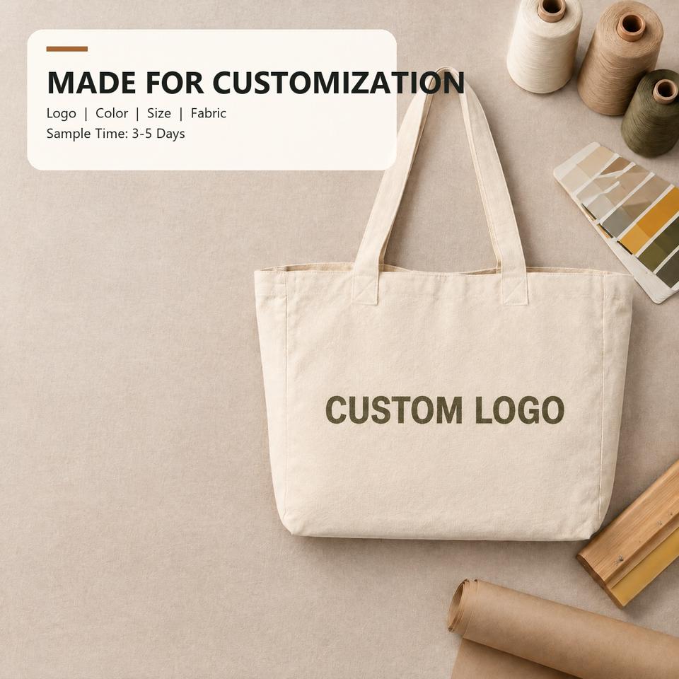 Custom Extra-large Canvas Tote Bag, Letter Print Shopping Bag with Hand ...