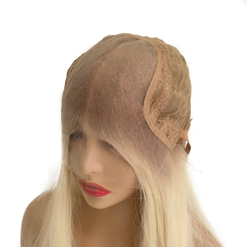 Peluca de encaje de base superior de seda judía de cabello virgen humano para mujeres blancas con la más alta calidad