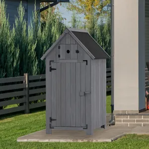 Cobertizo de <span class=keywords><strong>herramientas</strong></span> de almacenamiento vertical de <span class=keywords><strong>madera</strong></span> maciza Almacenamiento al aire libre para regaderas, mangueras, palas y macetas Almacenamiento de cobertizos de <span class=keywords><strong>madera</strong></span> al aire libre - Product Image 2
