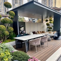 Pavillon de jardin en aluminium robuste pour espaces publics, résistant à la corrosion et au vent, design moderne et luxueux
