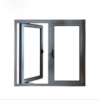 Ventanas Abatibles de Aluminio de Estilo Europeo Moderno, Doble Acristalamiento, Impermeables, Insonorizadas, Resistentes a Huracanes, Personalizadas para Exteriores