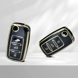 Funda Protectora para Llave de Coche de TPU Dorada para Volkswagen <span class=keywords><strong>VW</strong></span> Polo Tiguan Golf EOS Jetta MK6 Bora Sudden Octavia - Ligera y Resistente a Arañazos - Product Image 5