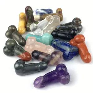 Wholesale Mini Hand-Carved Crystal Penis Dildo for pendant